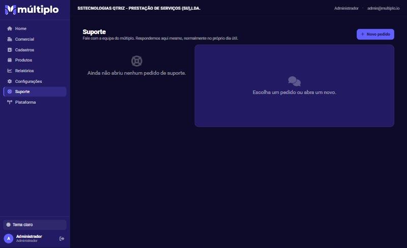 Pedidos de suporte dentro da app